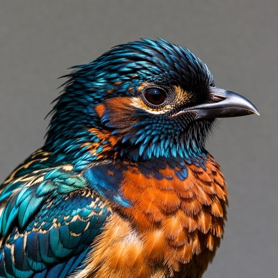 Colorful Kingfisher Bird Portrait