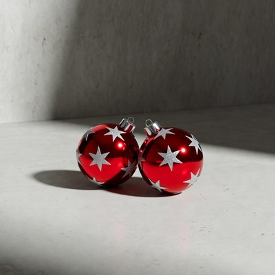 Two Red Star Christmas Ornaments