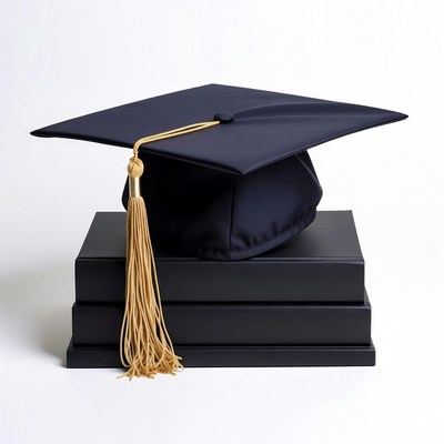 Graduation Cap on Black Books