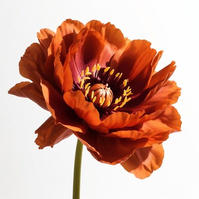 Peony flower on white background