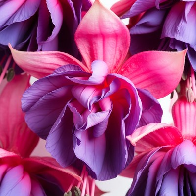 Purple Fuchsia Flowers Closeup