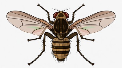 Housefly illustration on white background