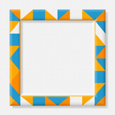 Orange Blue Geometric Frame