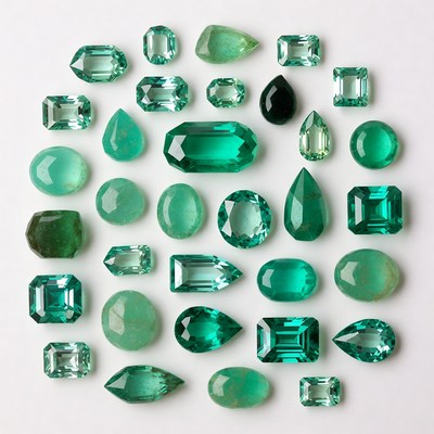 Assortment of Green Gemstones