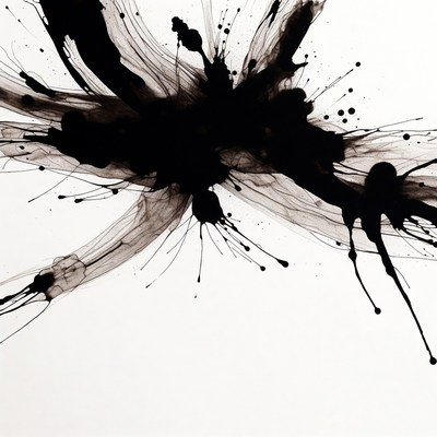 Black Ink Splatter Explosion