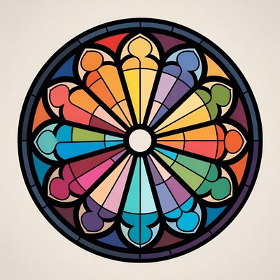 Colorful Stained Glass Rose Window