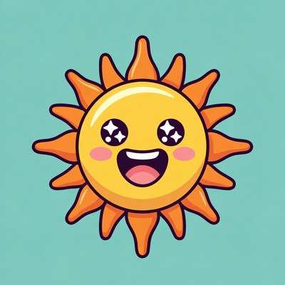 Cute Smiling Sun Illustration