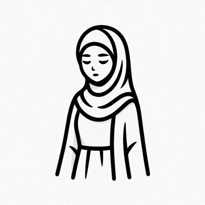 Muslim woman wearing hijab illustration