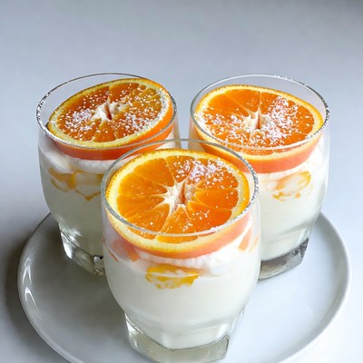Orange Yogurt Parfaits with Sugared Slices