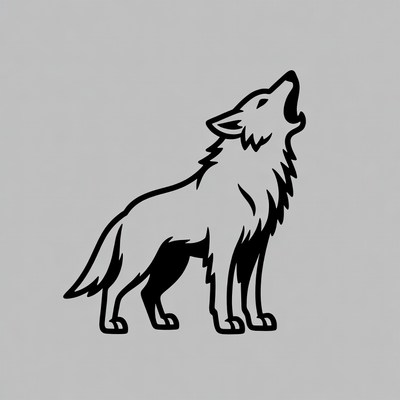 Howling Wolf Silhouette Illustration