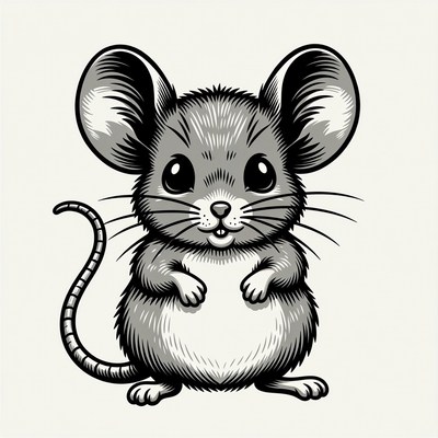 Cute cartoon mouse illustration