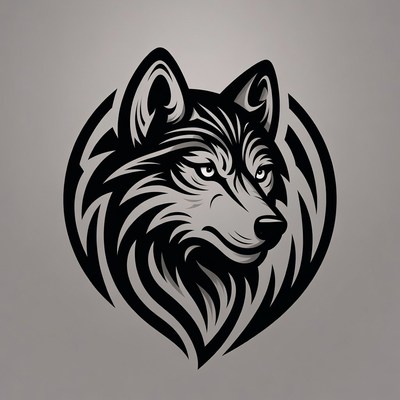 Wolf head silhouette illustration