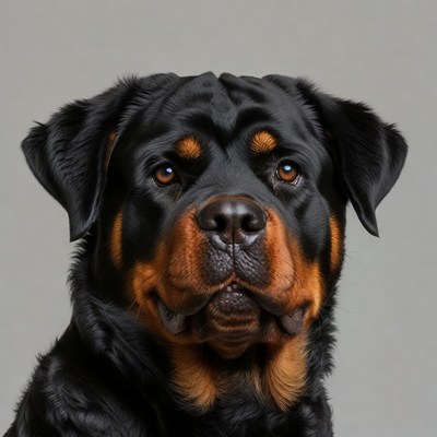 Rottweiler dog close-up portrait