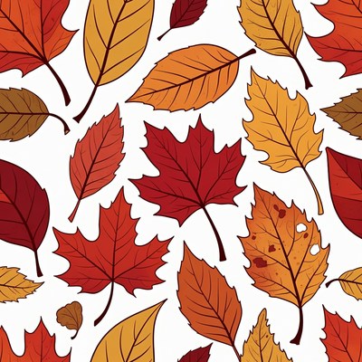 Autumn Leaves Seamless Pattern