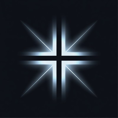 Glowing White Cross on Black
