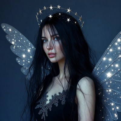 Woman with fairy wings and star crown
