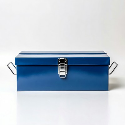 Blue Metal Toolbox Closed