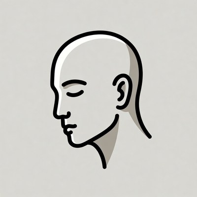 Profile of bald man with closed eyes