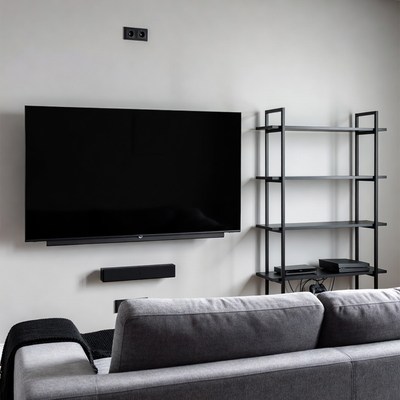 Modern living room with TV and sofa