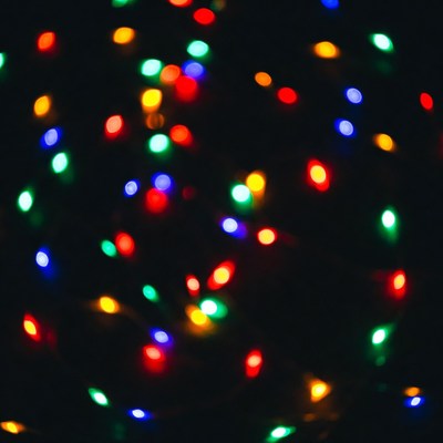 Colorful Bokeh Lights on Black Background