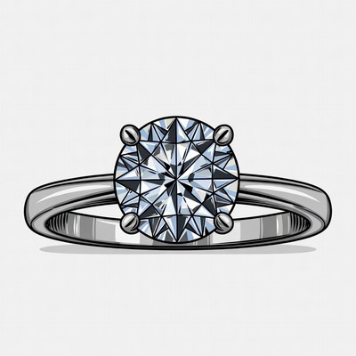 Diamond Engagement Ring Illustration