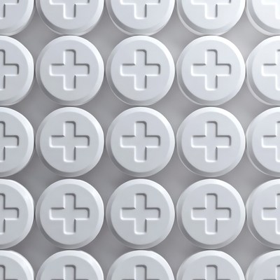White Cross-Shaped Pills Grid