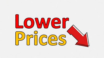 Lower Prices Red Arrow Graphic