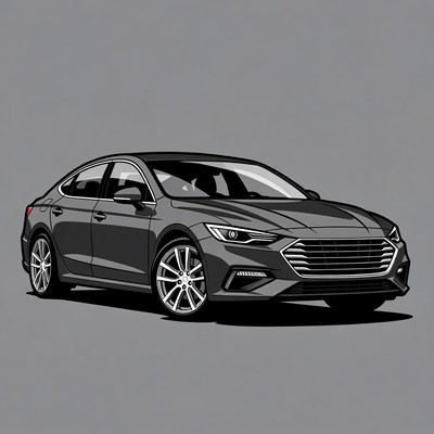 Black Hyundai Sonata illustration