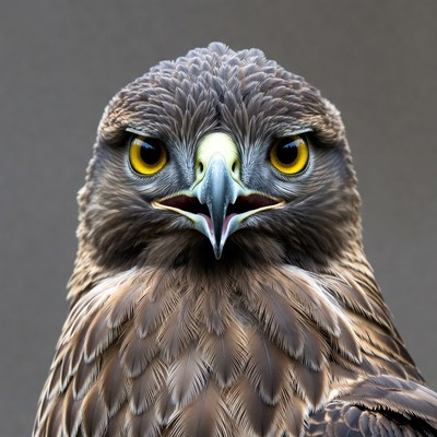 Close-up of hawk with yellow eyes