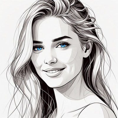Beautiful blonde woman smiling portrait