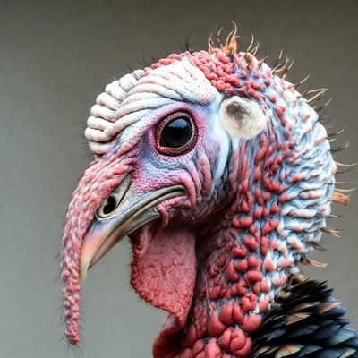 Close-up turkey head portrait
