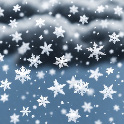 Falling Snowflakes on Dark Clouds