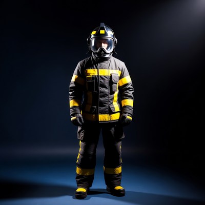 Firefighter in full gear standing