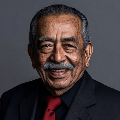 Smiling elderly man in suit