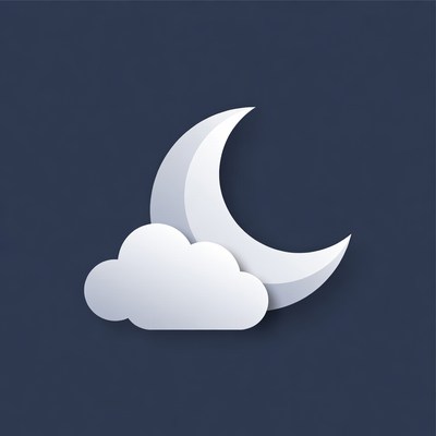 Crescent Moon with Cloud