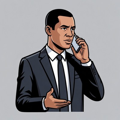 African-American man talking on phone