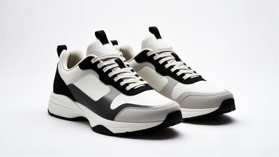 White Black Chunky Sneakers Pair