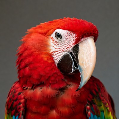 Close-up red macaw parrot
