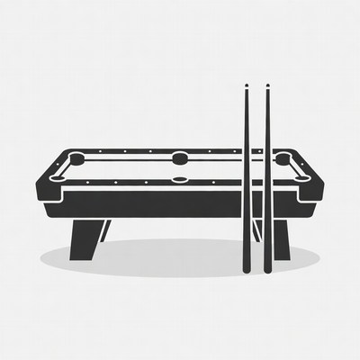 Pool Table with Cue Sticks