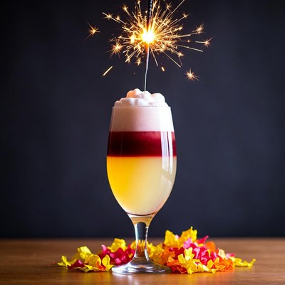 Layered Beer Cocktail with Sparkler