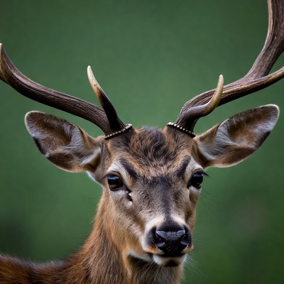 Buck deer with large antlers