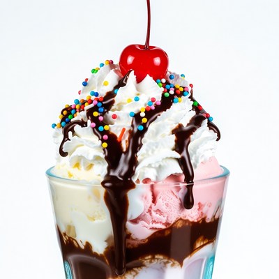 Ice Cream Sundae with Cherry