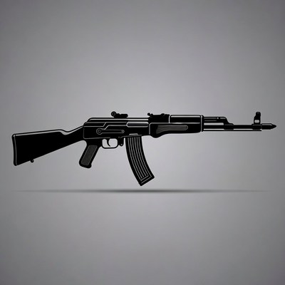 AK-47 Silhouette Vector Illustration