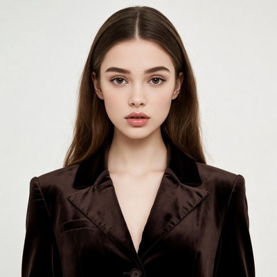 Young woman in velvet blazer