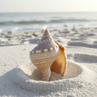 Seashell in beach sand