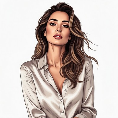 Beautiful woman in white blouse