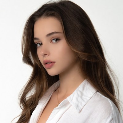 Beautiful woman with long brown hair