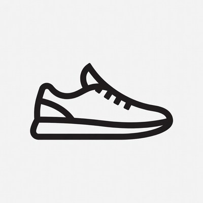 Black outline sneaker illustration