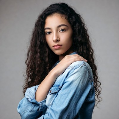 Young woman in denim jacket