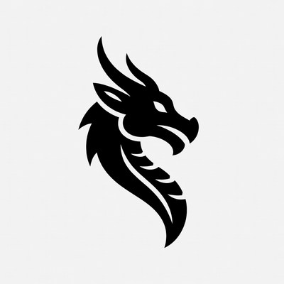 Black Dragon Head Silhouette